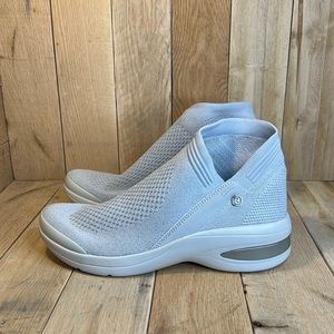 Bzees Women's Romance Silver Knit Bootie Slip-On Sneaker